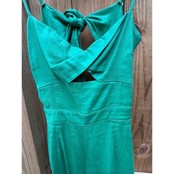 Maeve Anthropologie Green Jumpsuit Cutout Tie Back Sleeveless Size‎ 4P - Picture 2 of 12